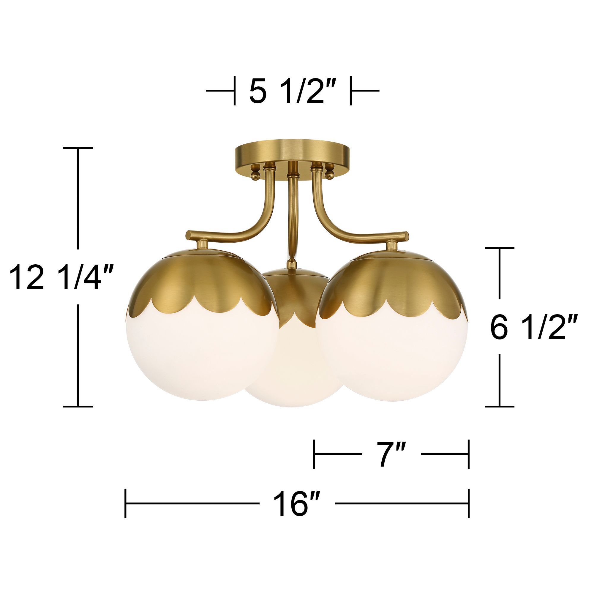 Possini Euro Camila 16" Wide Antique Brass 3-Light Ceiling Light Image 9