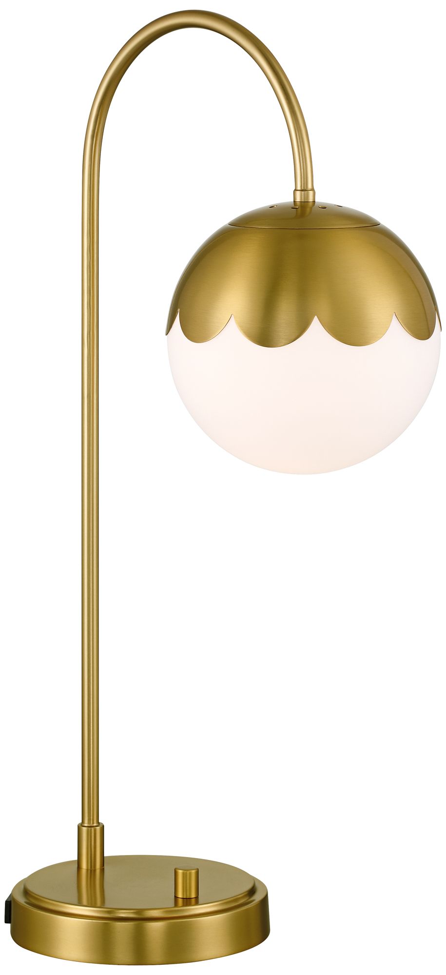 Image 3 Possini Euro Camila 25" Antique Brass Globe Lamp with USB and Outlet