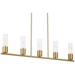 Possini Euro Camila 39 1/2" Wide Warm Brass 5-Light Island Chandelier