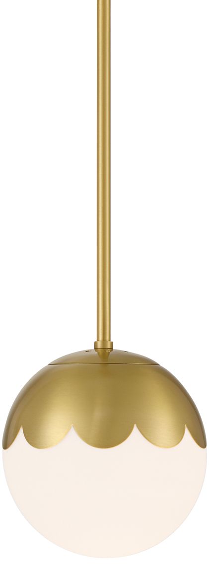 Possini Euro Camila 7" Antique Brass White Glass Globe Mini Pendant