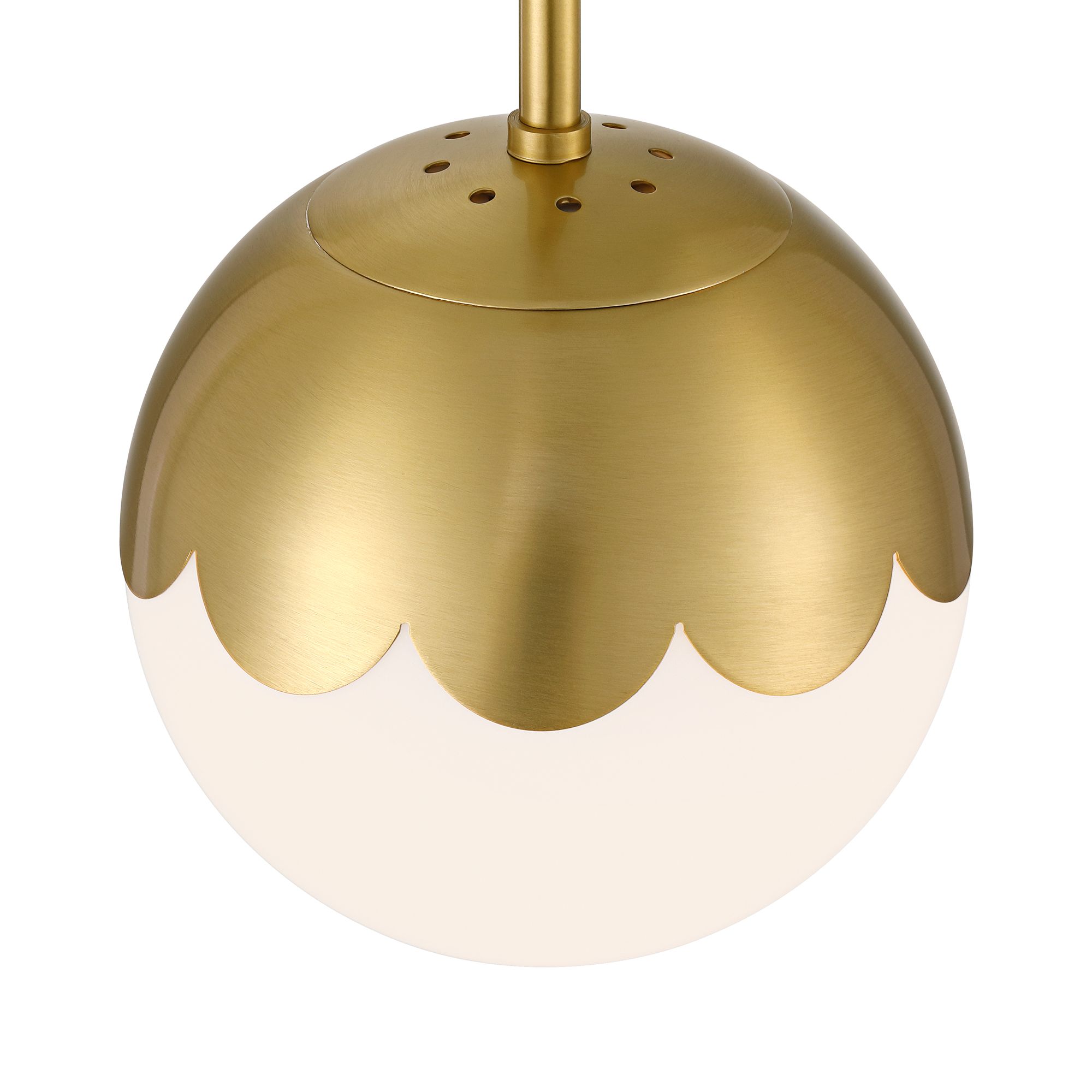 Image 5 Possini Euro Camila 7" Antique Brass White Glass Globe Mini Pendant more views