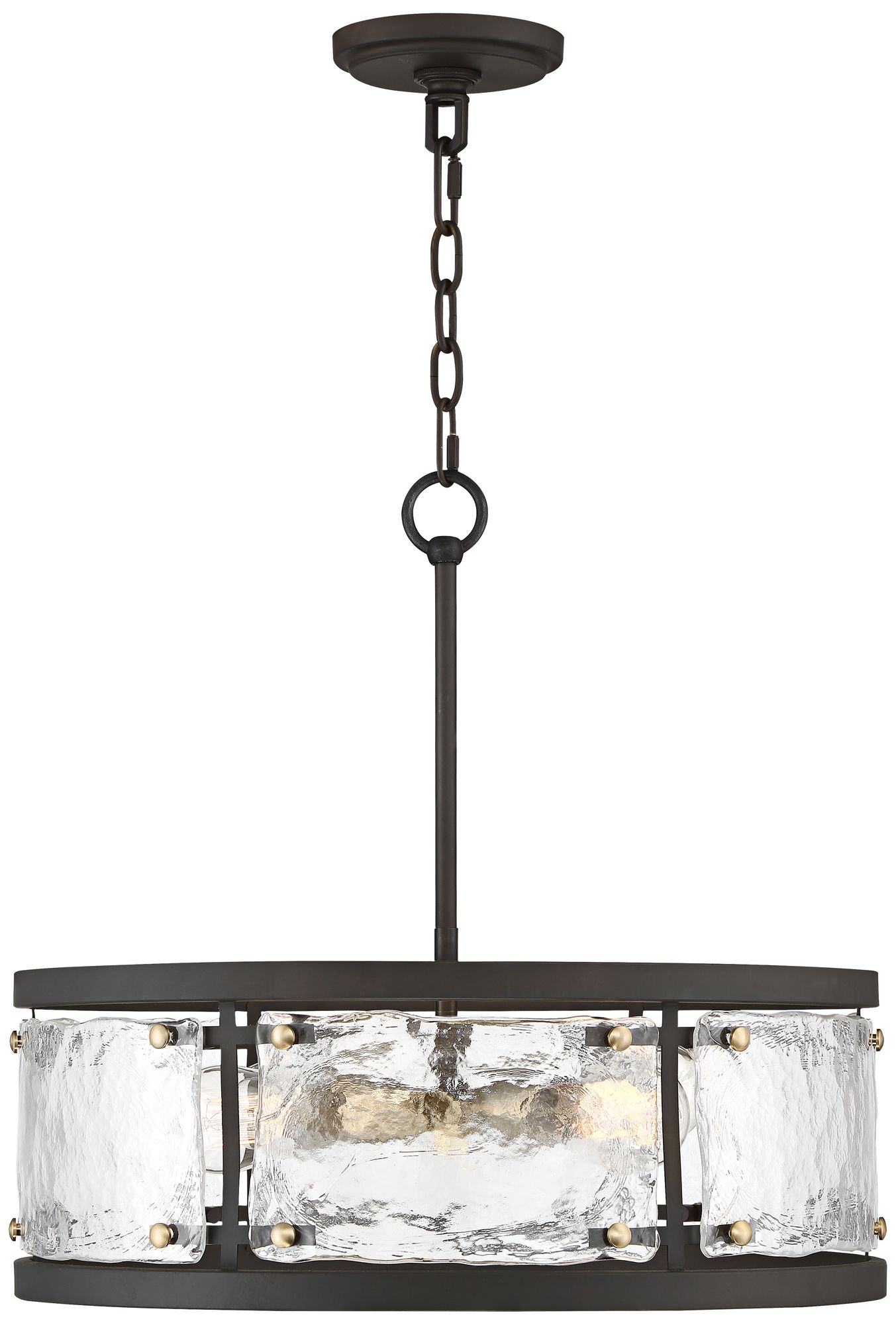 Watch A Video About the Possini Euro Campanelli Bronze and Brass Drum Pendant Light