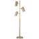 Possini Euro Canasta Trac 66" Satin Brass Modern Tree Floor Lamp