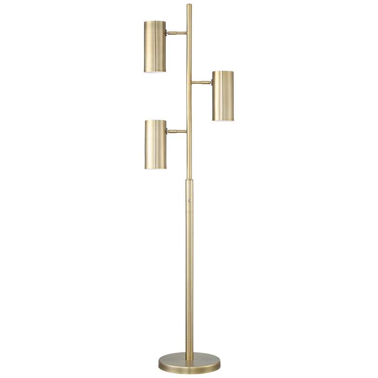 Image 7 Possini Euro Canasta Trac 66" Satin Brass Modern Tree Floor Lamp more views