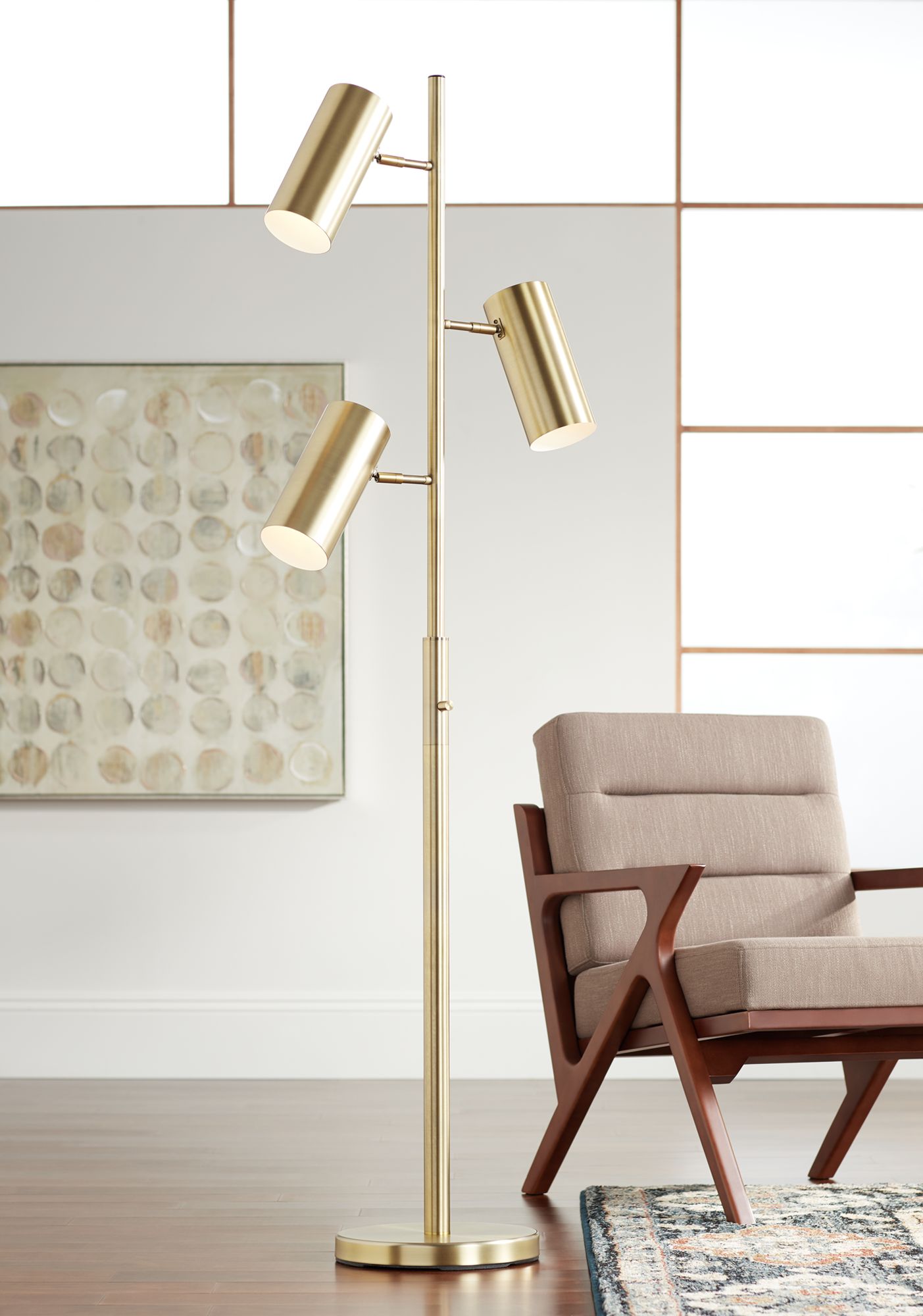 brass spotlight floor lamp