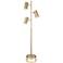 Possini Euro Canasta Trac Satin Brass Tree 3-Light Floor Lamp with Riser