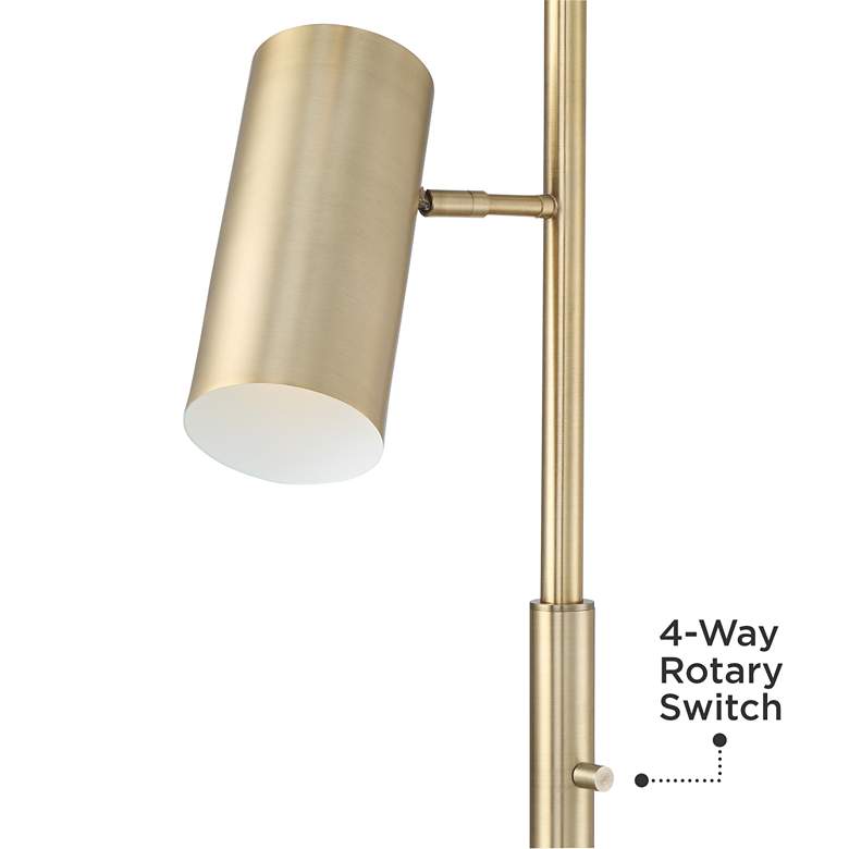 Image 2 Possini Euro Canasta Trac Satin Brass Tree 3-Light Floor Lamp with Riser more views