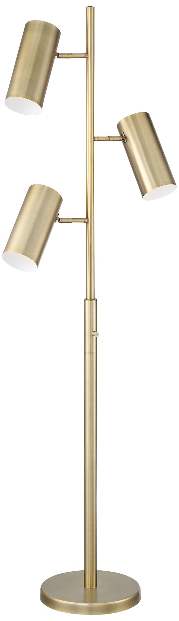 Image 5 Possini Euro Canasta Trac Satin Brass Tree 3-Light Floor Lamp with Riser more views