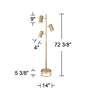 7_Possini Euro Canasta Trac Satin Brass Tree 3-Light Floor Lamp with Riser more views