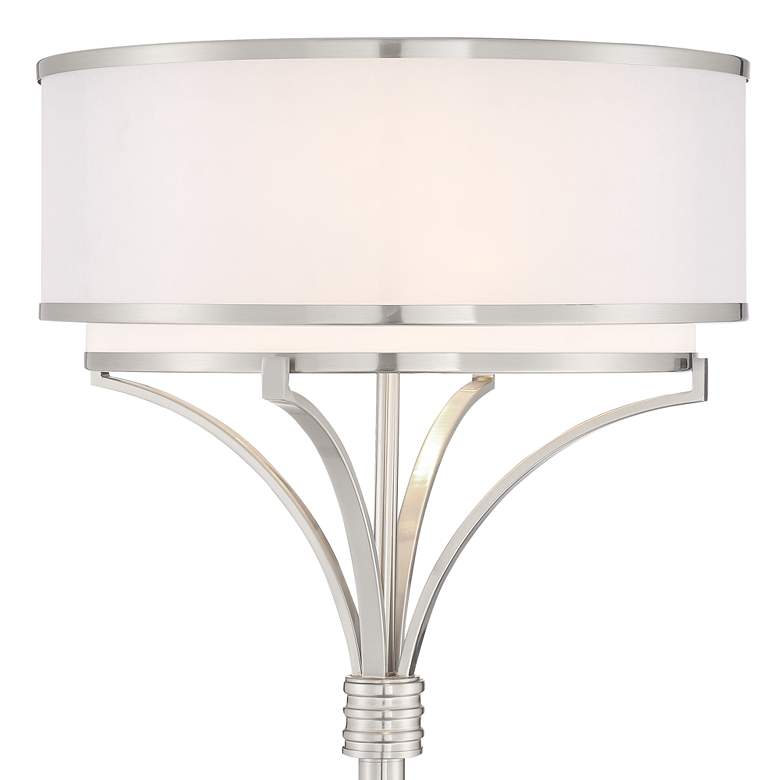 Image 3 Possini Euro Candice 64" Brushed Nickel Dual Shade Modern Floor Lamp more views