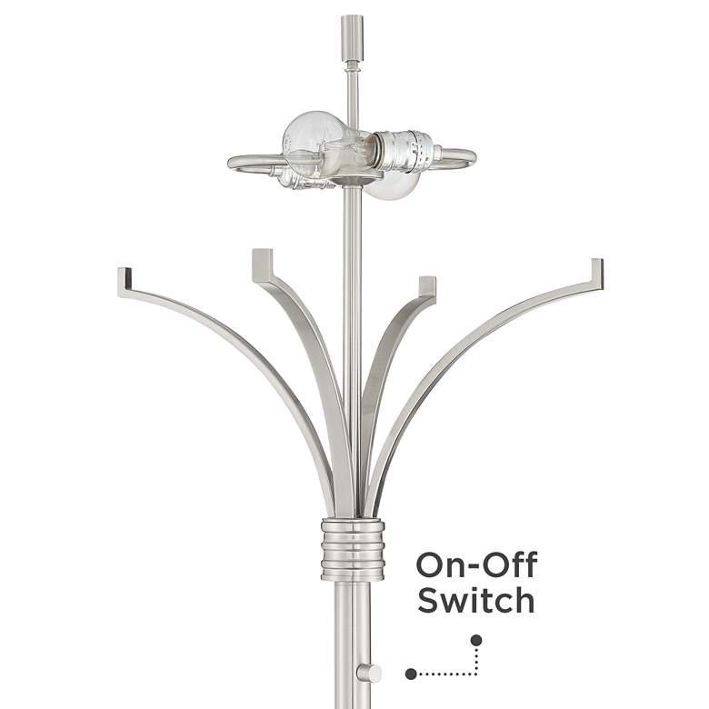 Image 4 Possini Euro Candice 64 inch Brushed Nickel Dual Shade Modern Floor Lamp more views