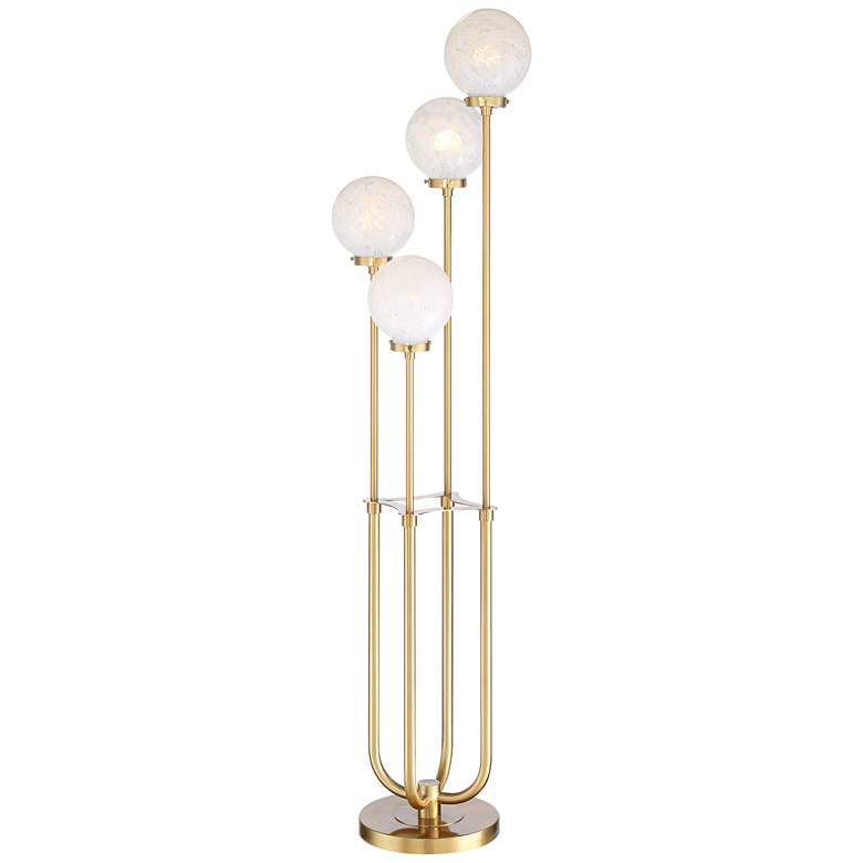 Image 3 Possini Euro Candida 68 1/2 inch Glass and Warm Gold 4-Light Floor Lamp