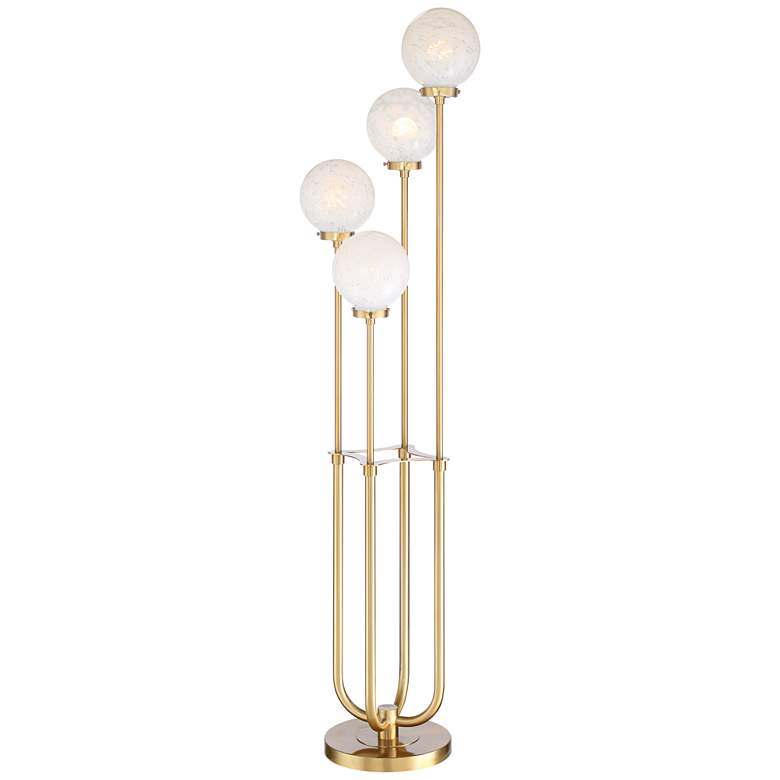 Image 3 Possini Euro Candida 68 1/2" Glass and Warm Gold 4-Light Floor Lamp