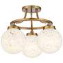 Possini Euro Candide 16 1/2" Brass and Glass 3-Light Ceiling Light