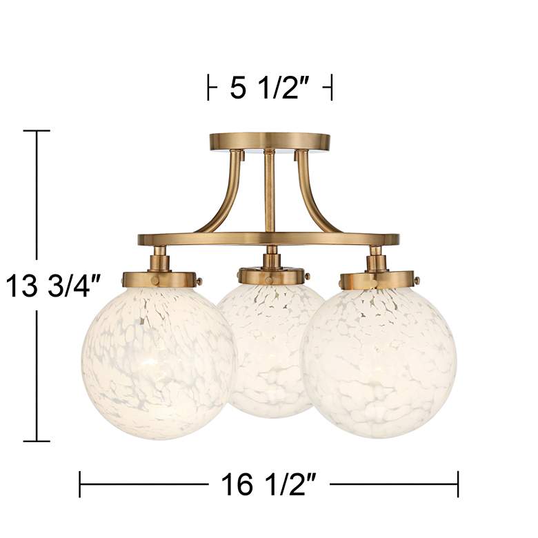 Image 7 Possini Euro Candide 16 1/2" Brass and Glass 3-Light Ceiling Light more views
