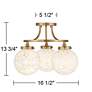 Possini Euro Candide 16 1/2" Brass and Glass 3-Light Ceiling Light