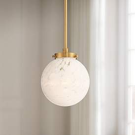 Image2 of Possini Euro Candide 7" Wide Gold and Crackle Glass Globe Mini-Pendant
