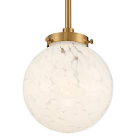 Image4 of Possini Euro Candide 7" Wide Gold and Crackle Glass Globe Mini-Pendant more views