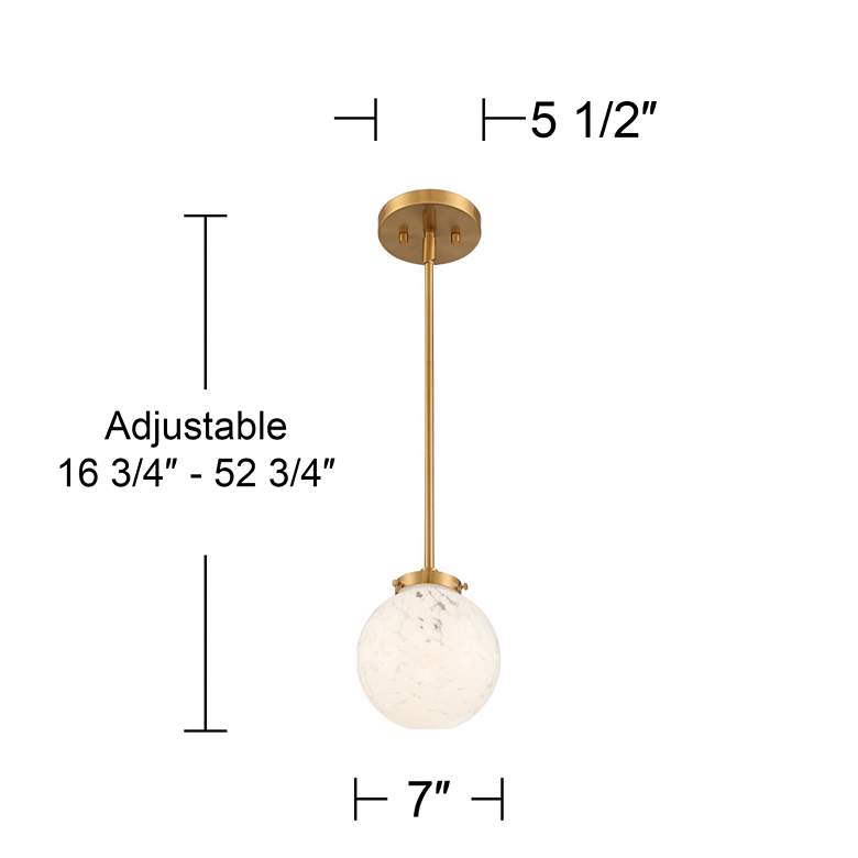 Image 7 Possini Euro Candide 7" Wide Gold and Crackle Glass Globe Mini-Pendant more views