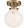 Possini Euro Candide 7" Wide Warm Gold and Glass Globe Ceiling Light