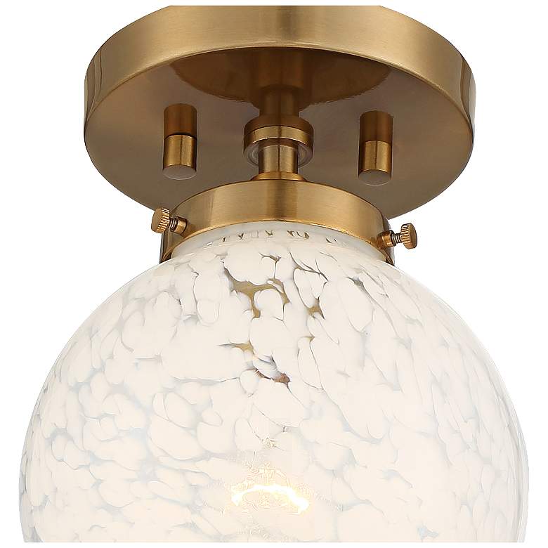 Image 3 Possini Euro Candide 7" Wide Warm Gold and Glass Globe Ceiling Light more views