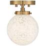 Possini Euro Candide 7" Wide Warm Gold and Glass Globe Ceiling Light