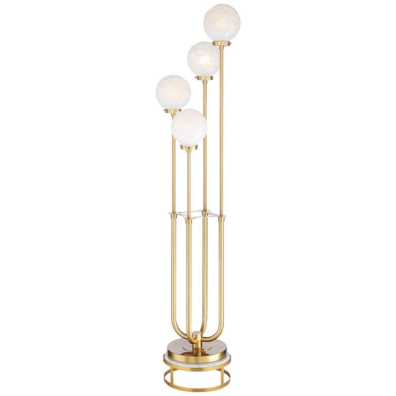 Image 1 Possini Euro Candide Warm Gold 4-Light Floor Lamp with Riser