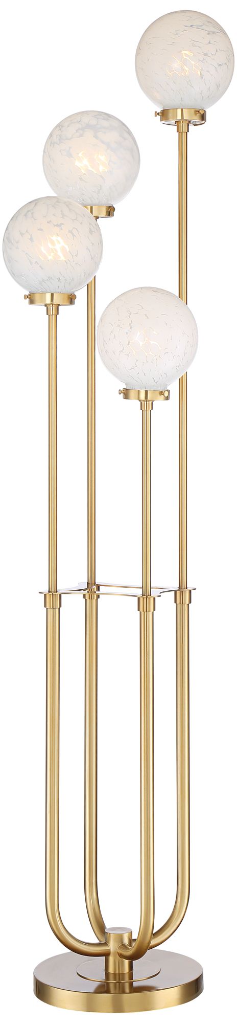Possini Euro Candide Warm Gold 4-Light Floor Lamp with Riser