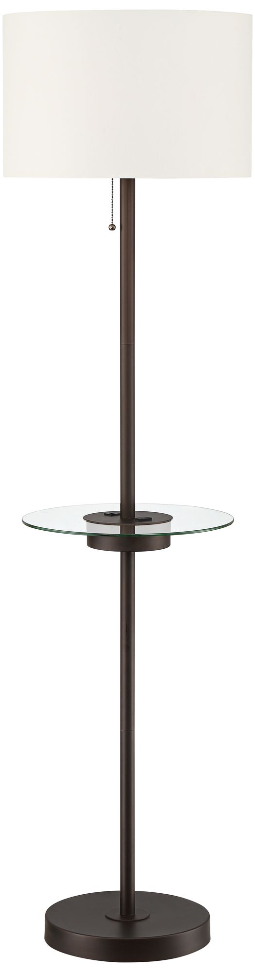 Image 3 Possini Euro Caper 60 1/2" Bronze Table Floor Lamp with USB and Outlet