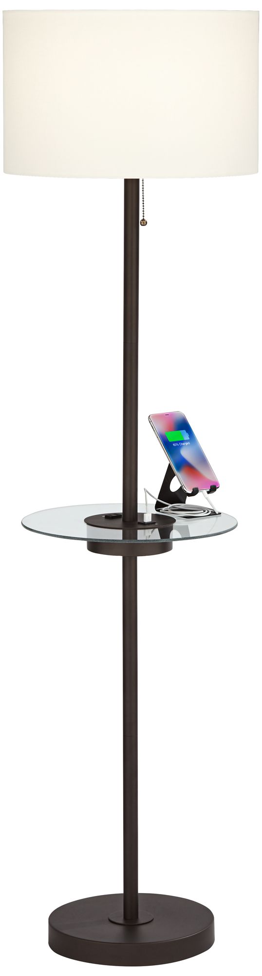 Image 3 Possini Euro Caper 60 1/2" Bronze Tray Table USB Floor Lamps Set of 2 more views