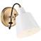 Possini Euro Capetown 8 1/2" High Brass and White Swivel Wall Sconce