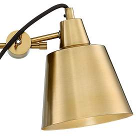 Image3 of Possini Euro Capetown 8" High Warm Brass Swivel Wall Sconce Set of 2 more views