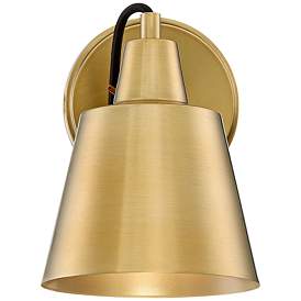Image4 of Possini Euro Capetown 8" High Warm Brass Swivel Wall Sconce Set of 2 more views