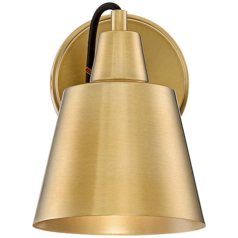 Image 4 Possini Euro Capetown 8" High Warm Brass Swivel Wall Sconce Set of 2 more views