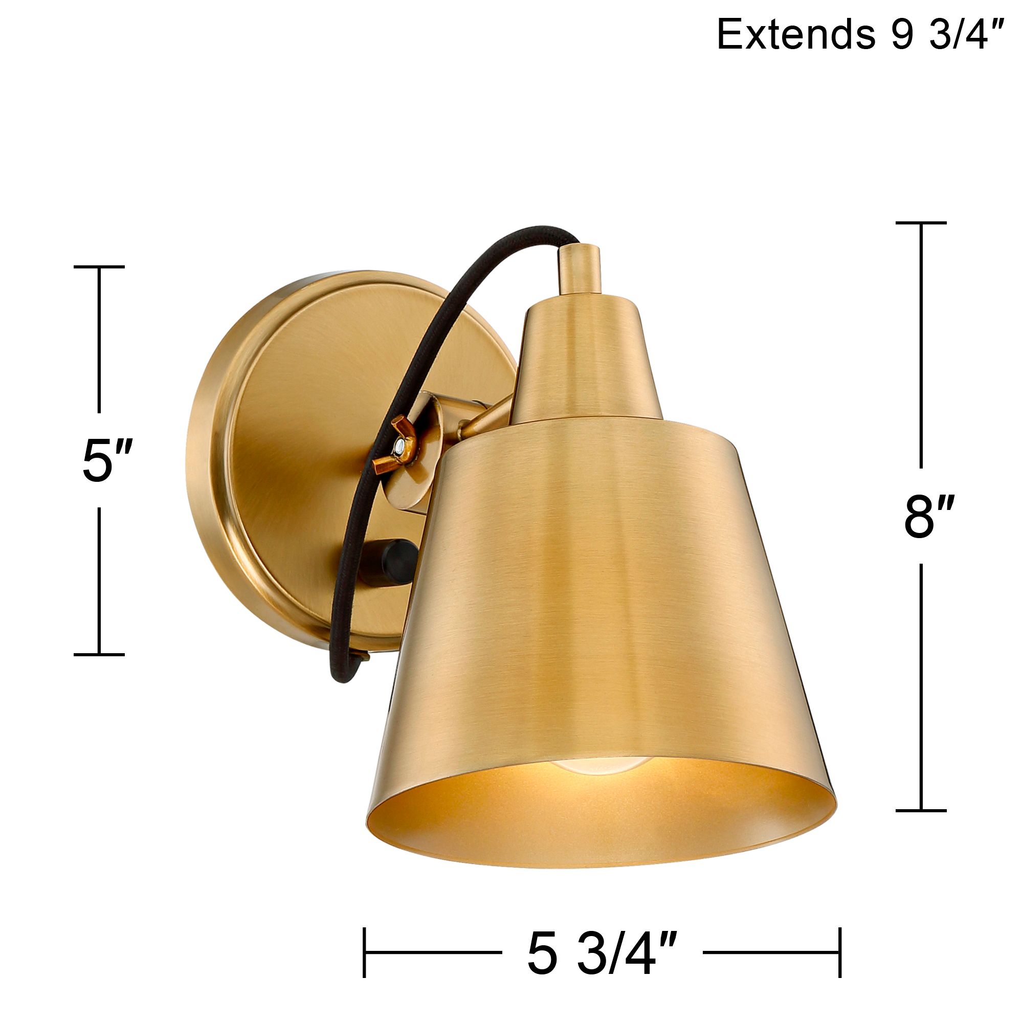 Possini Euro Capetown 8" High Warm Brass Swivel Wall Sconce Set of 2