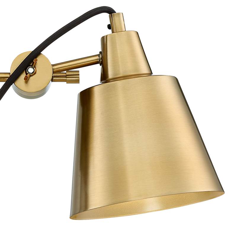 Image 3 Possini Euro Capetown 8 inch High Warm Brass Swivel Wall Sconce more views