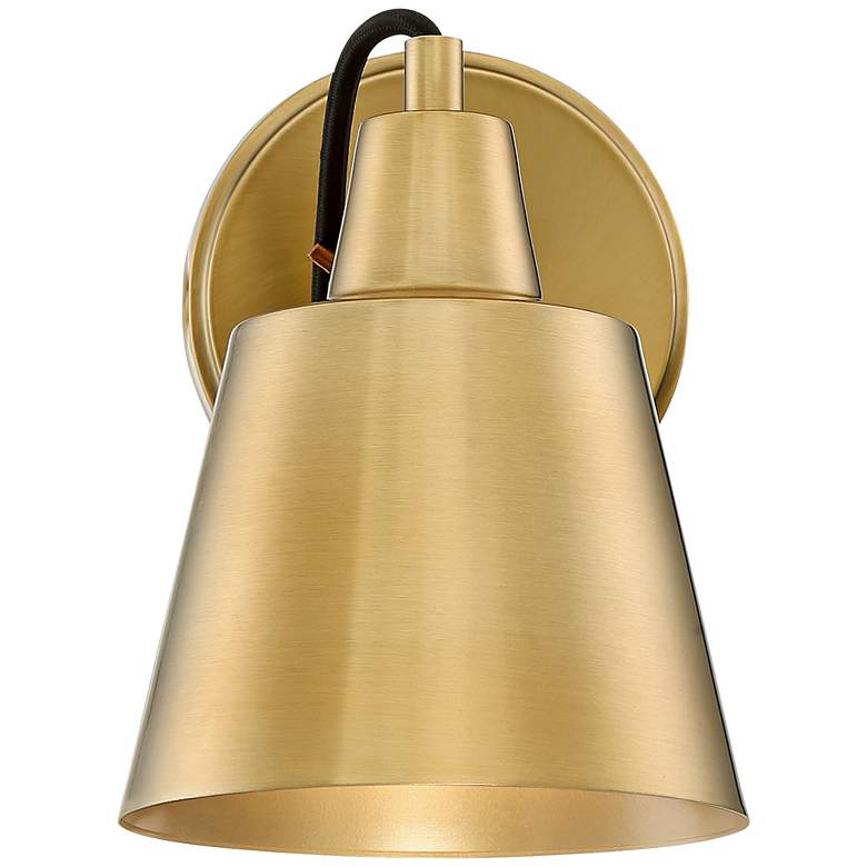 Image 4 Possini Euro Capetown 8 inch High Warm Brass Swivel Wall Sconce more views