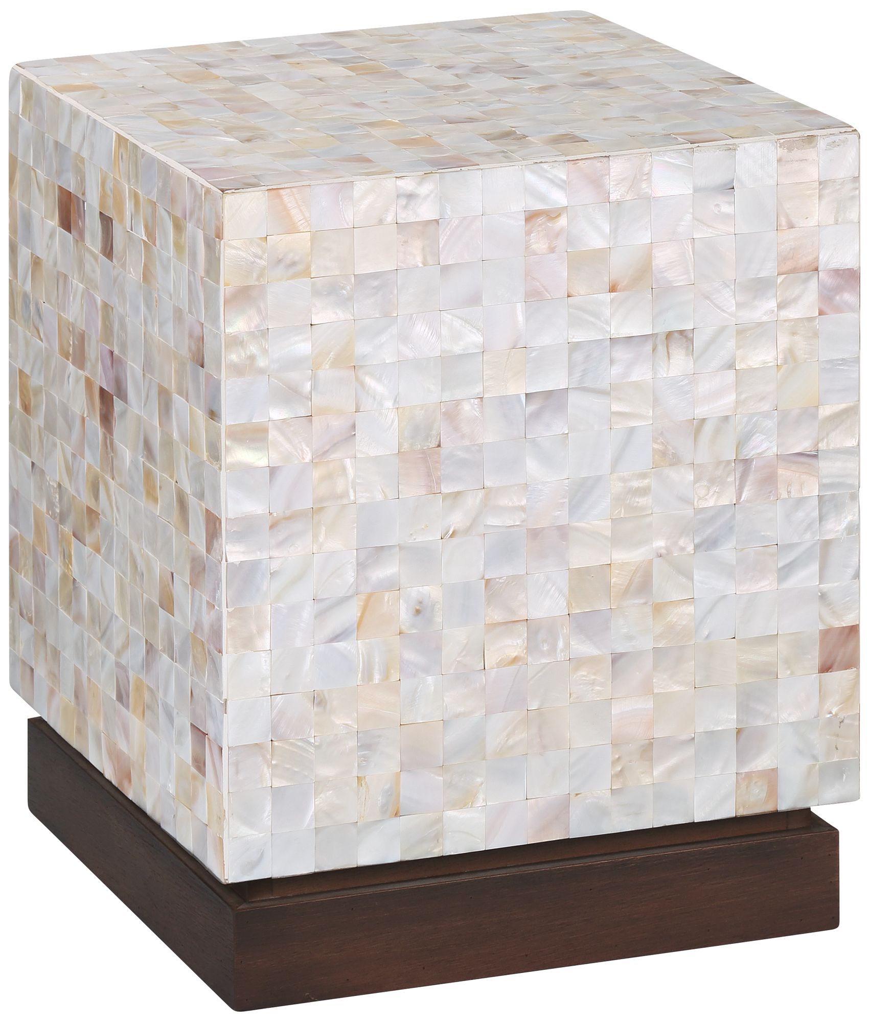 Image 2 Possini Euro Caputo 12" Wide Seashell Mosaic Coastal Side Table