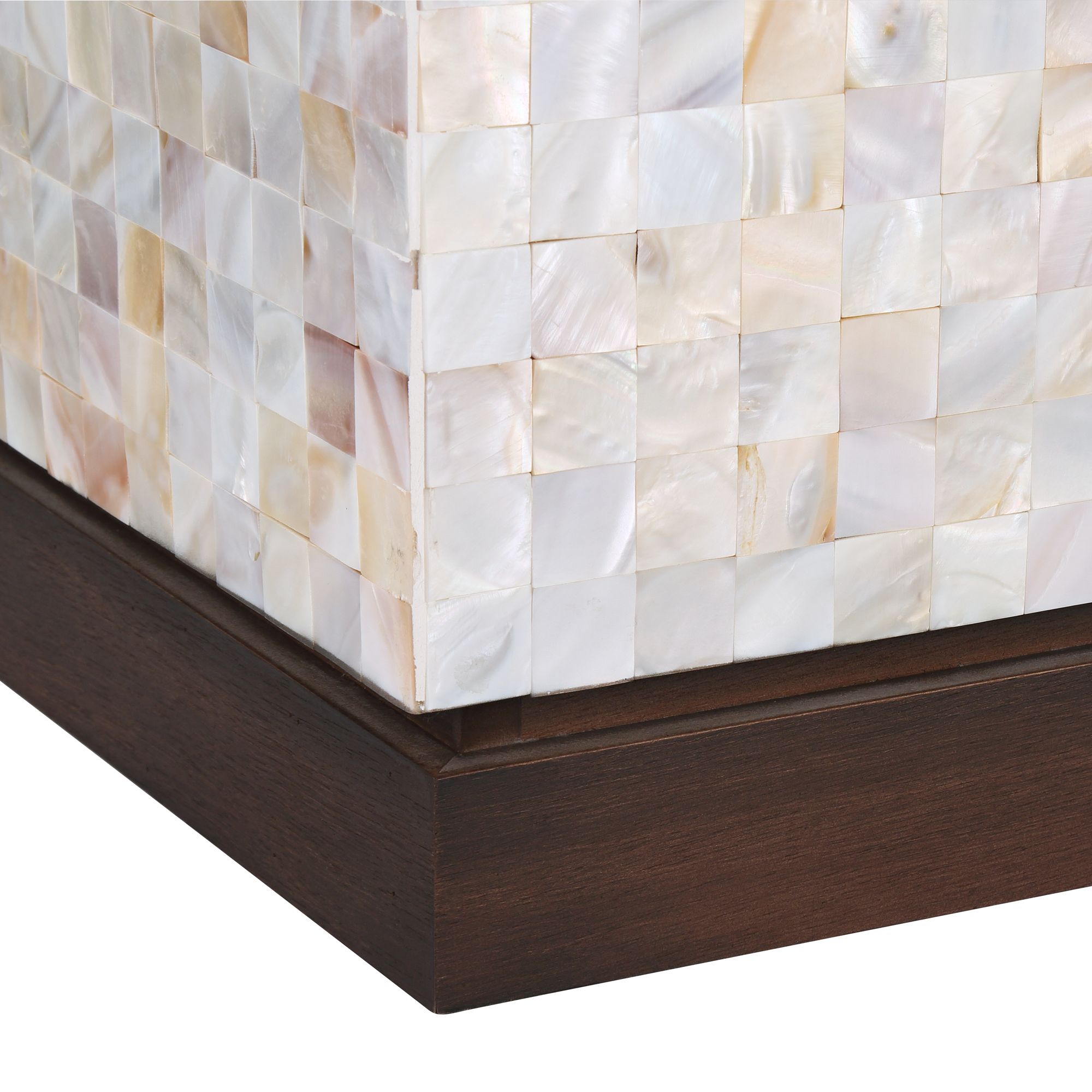 Image 4 Possini Euro Caputo 12" Wide Seashell Mosaic Coastal Side Table more views