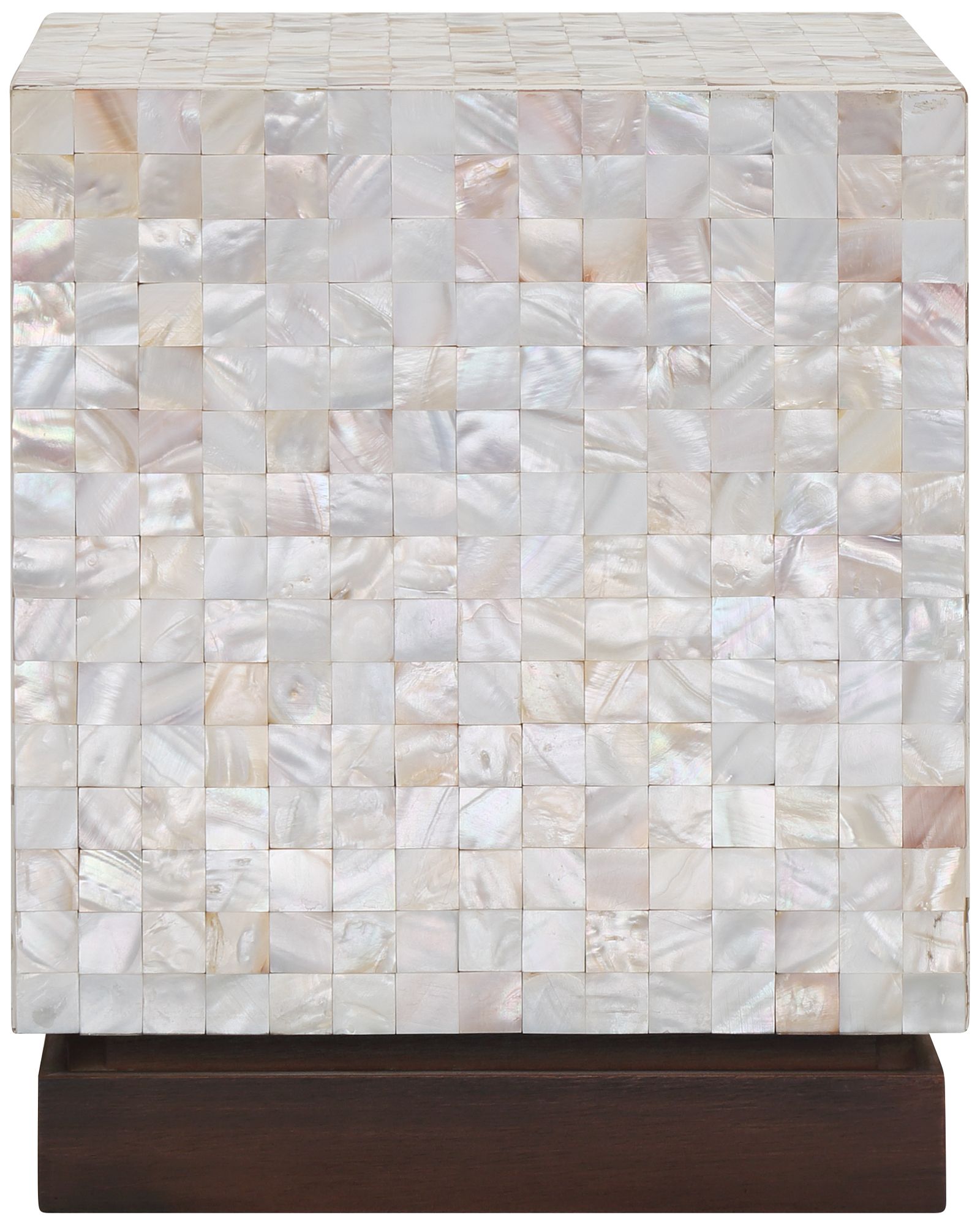 Image 5 Possini Euro Caputo 12" Wide Seashell Mosaic Coastal Side Table more views