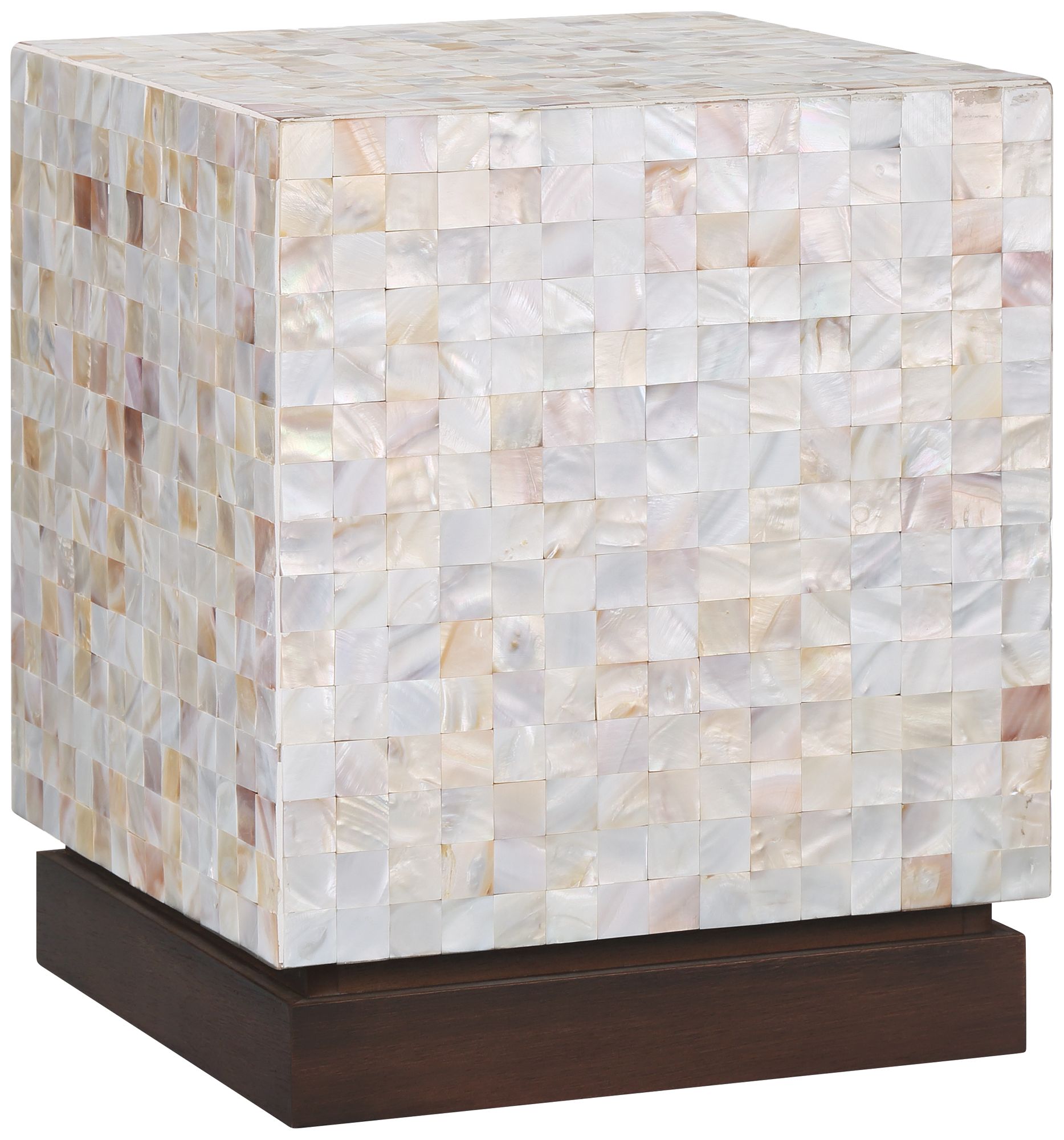 Image 6 Possini Euro Caputo 12" Wide Seashell Mosaic Coastal Side Table more views