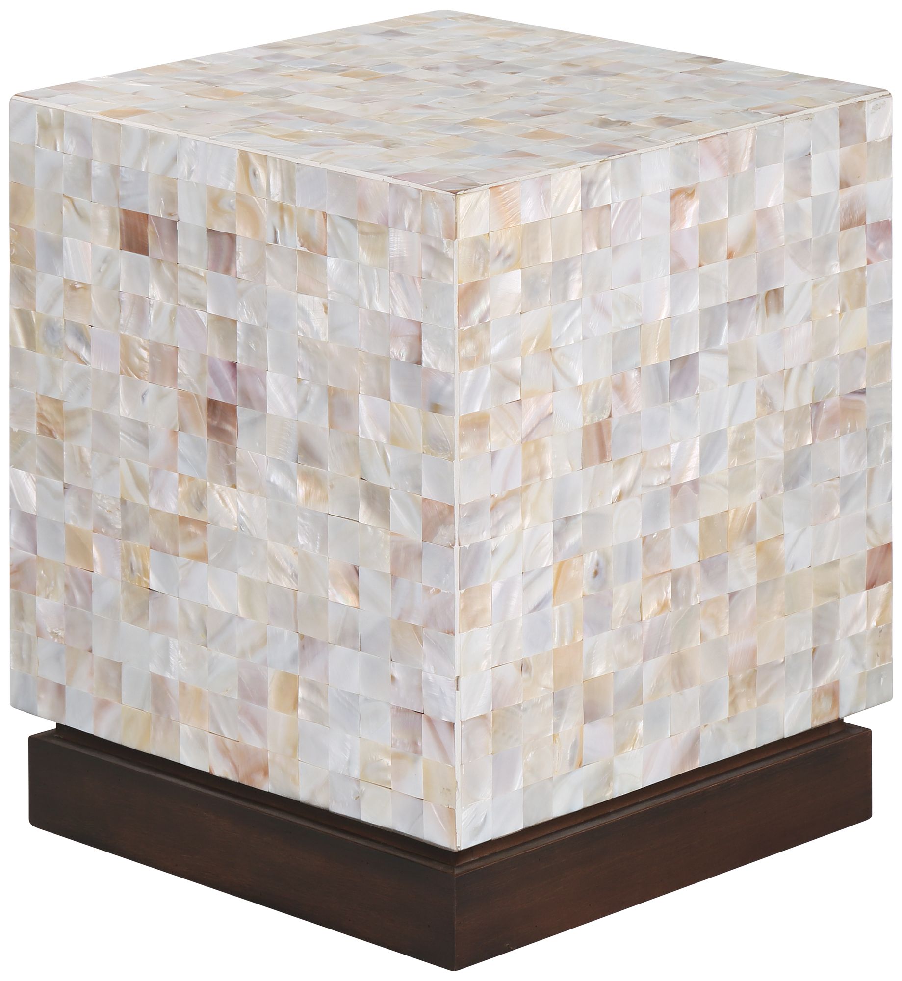 Image 7 Possini Euro Caputo 12" Wide Seashell Mosaic Coastal Side Table more views