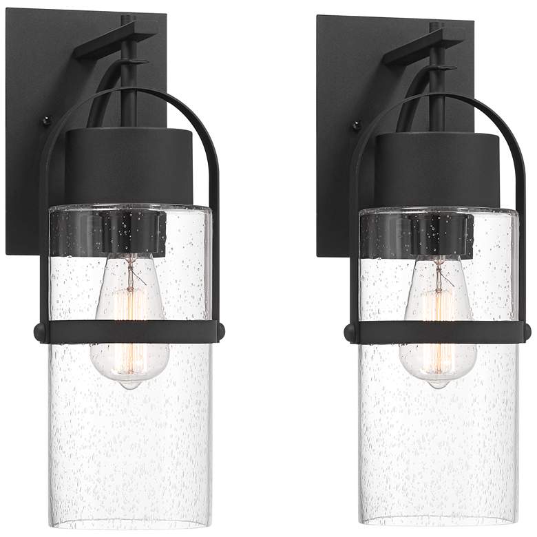Image 1 Possini Euro Caramela 16" High Black Wall Sconce Set of 2