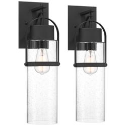 Possini Euro Caramela 20" High Black Outdoor Wall Light Set of 2