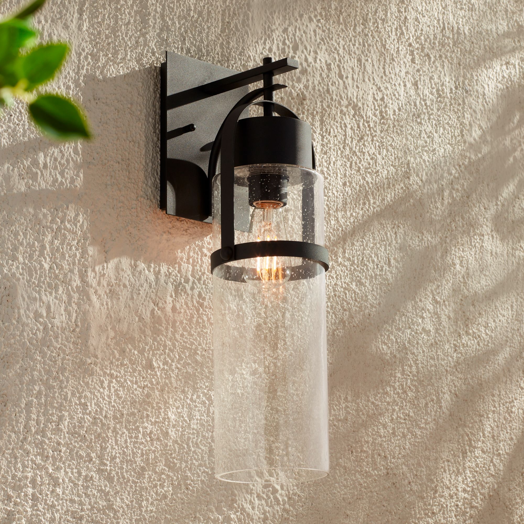 Possini Euro Caramela 20" High Black Outdoor Wall Light Set of 2