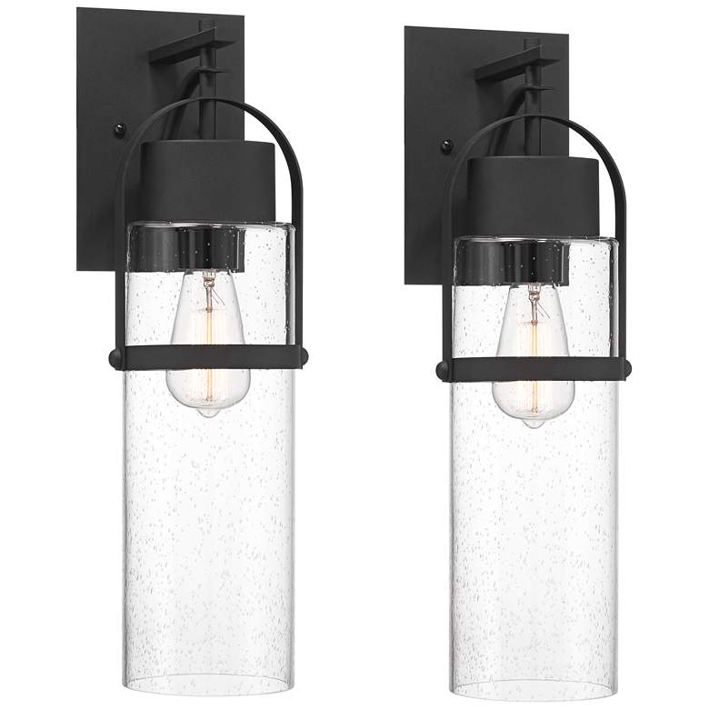 Image 1 Possini Euro Caramela 20" High Black Wall Sconce Set of 2