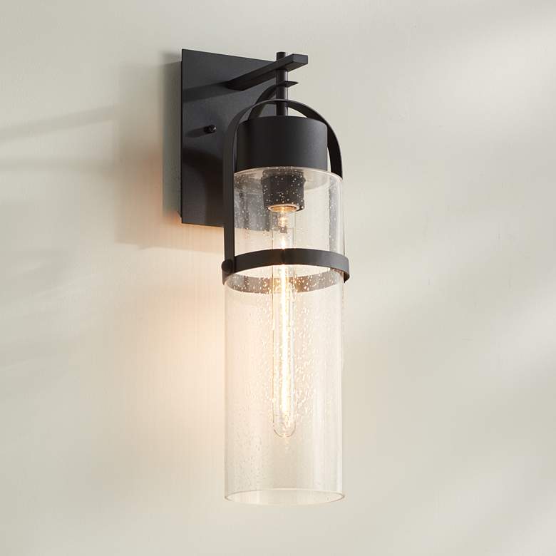 Image 1 Possini Euro Caramela 20" High Black Wall Sconce