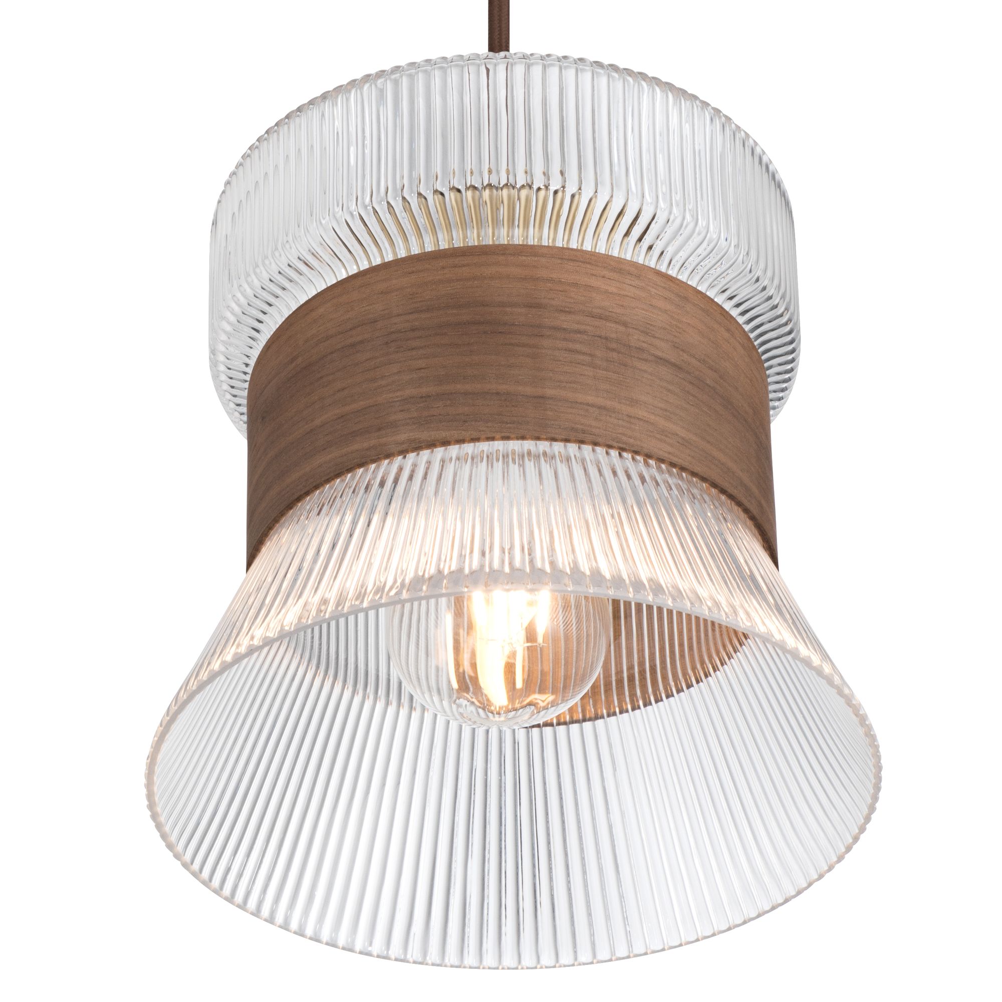 Image 4 Possini Euro Carasco 7 1/2" Wide Wood and Gold Mini Pendant Light more views