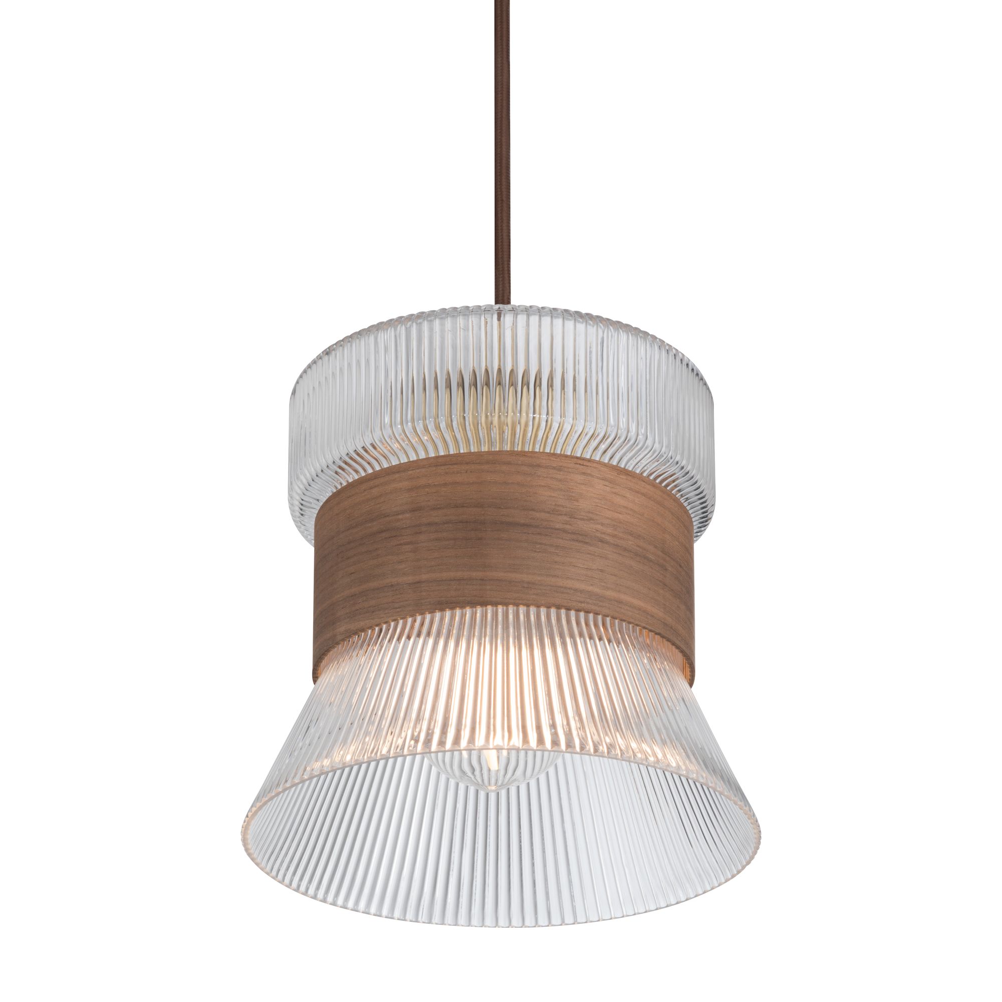 Image 5 Possini Euro Carasco 7 1/2" Wide Wood and Gold Mini Pendant Light more views