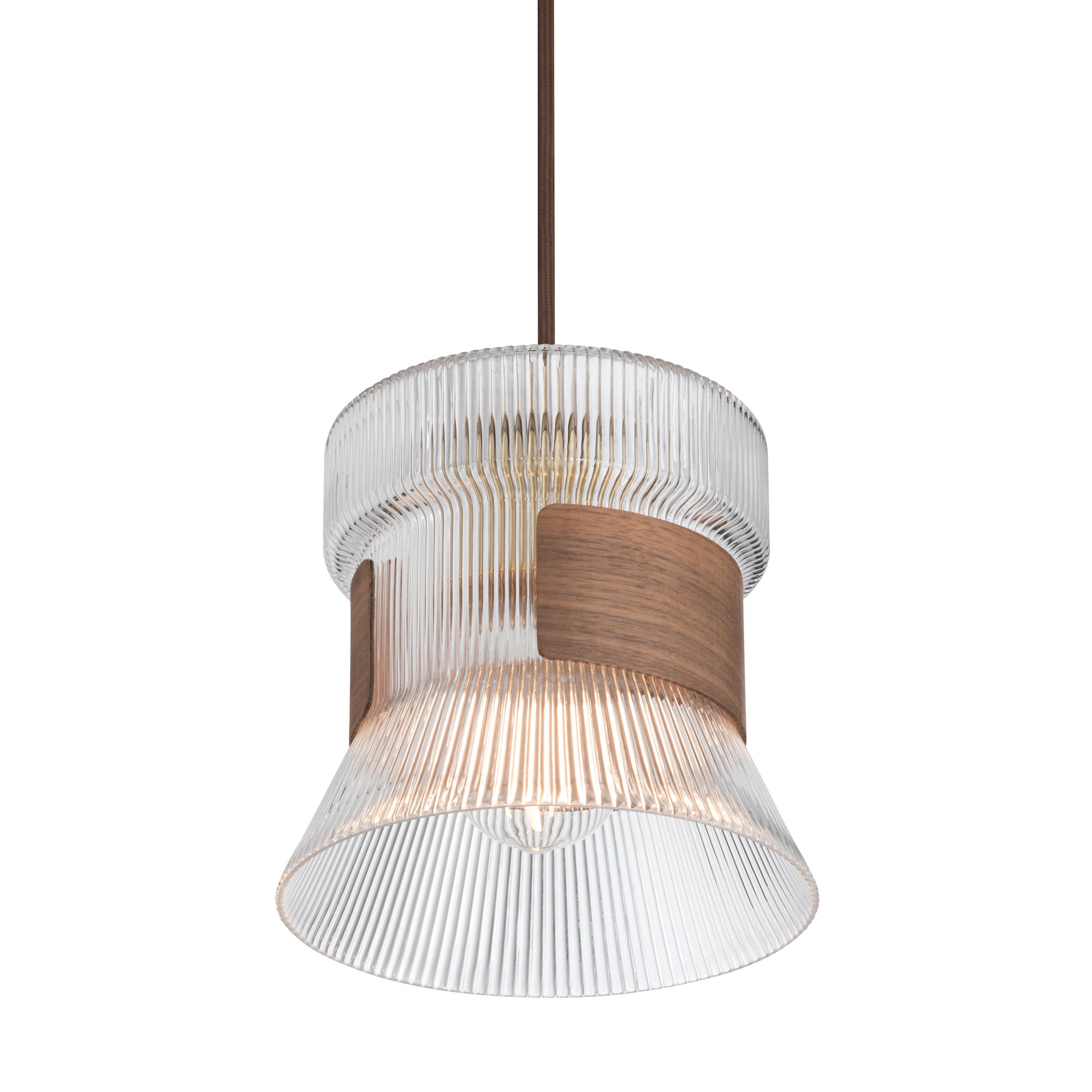 Image 6 Possini Euro Carasco 7 1/2" Wide Wood and Gold Mini Pendant Light more views